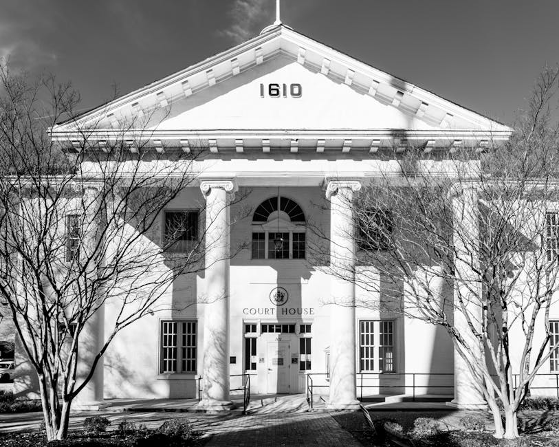 Historic courthouse facade showcasing classic architecture