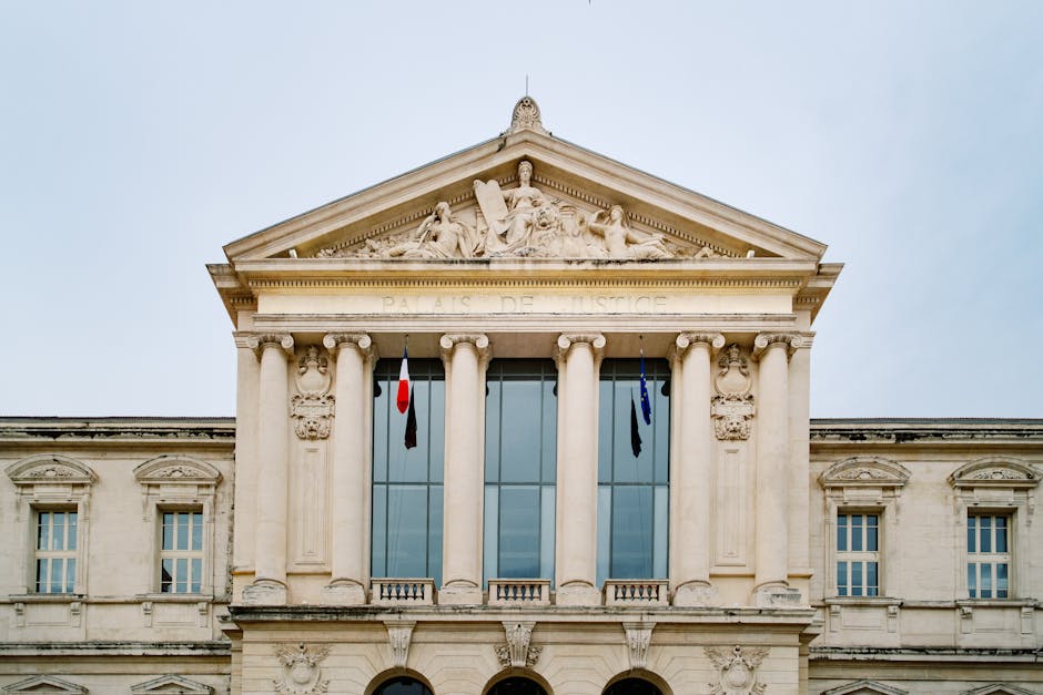 The historic Palais de Justice in Nice, showcasing classic French architectural design